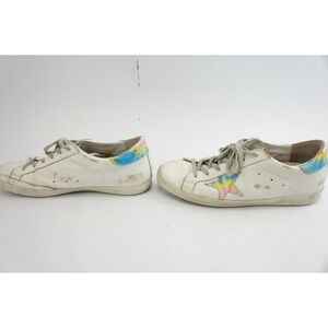 Golden Goose Superstar Sneakers Mens 41 White Tie-Dye Leather Low Top GGDB